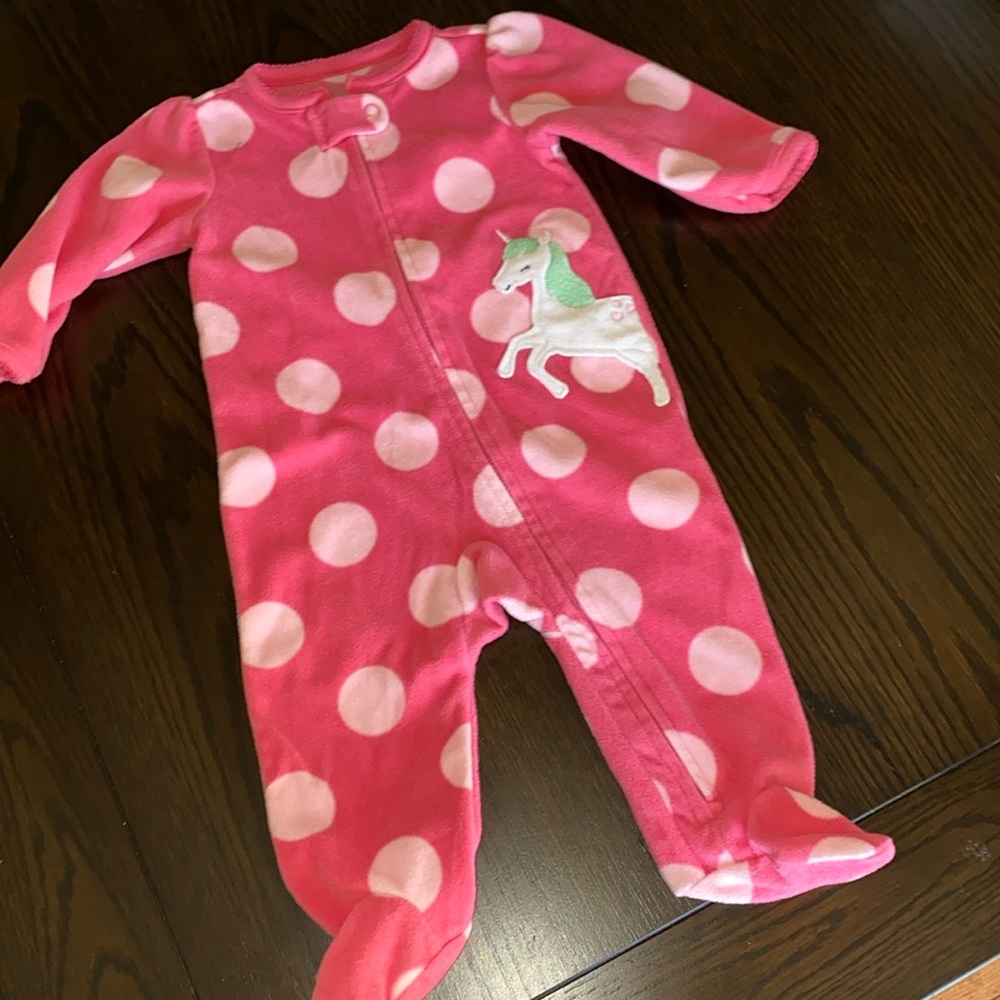 Fleece footie pajamas girls 3-6 months